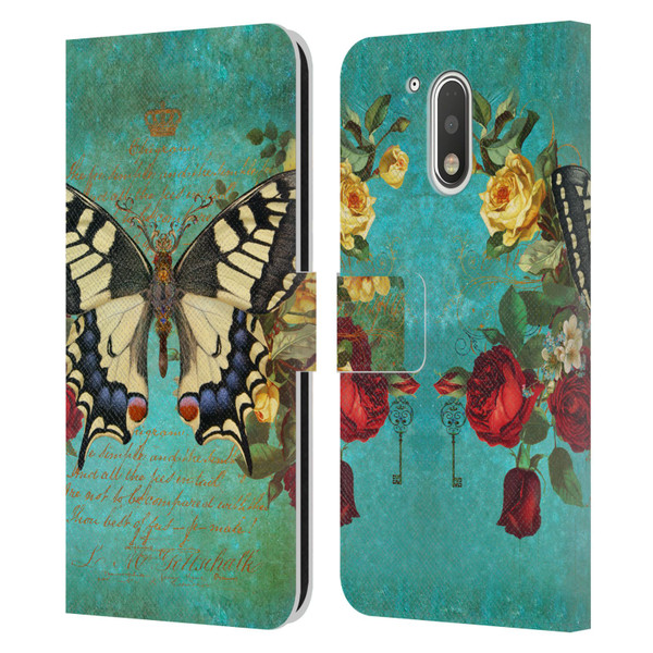 Jena DellaGrottaglia Insects Butterfly Garden Leather Book Wallet Case Cover For Motorola Moto G41