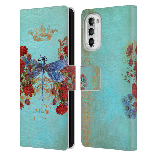 Jena DellaGrottaglia Insects Dragonfly Garden Leather Book Wallet Case Cover For Motorola Moto G52