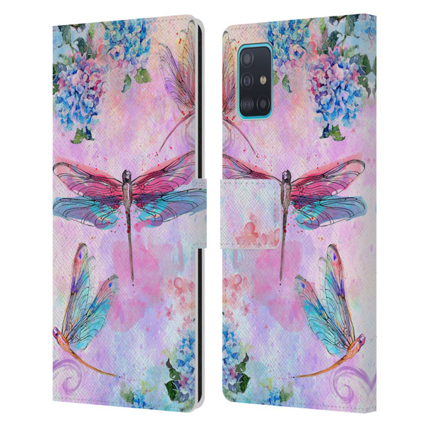 Jena DellaGrottaglia Insects Dragonflies Leather Book Wallet Case Cover For Samsung Galaxy A51 (2019)