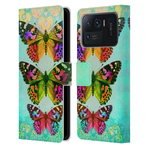Jena DellaGrottaglia Insects Butterflies 2 Leather Book Wallet Case Cover For Xiaomi Mi 11 Ultra