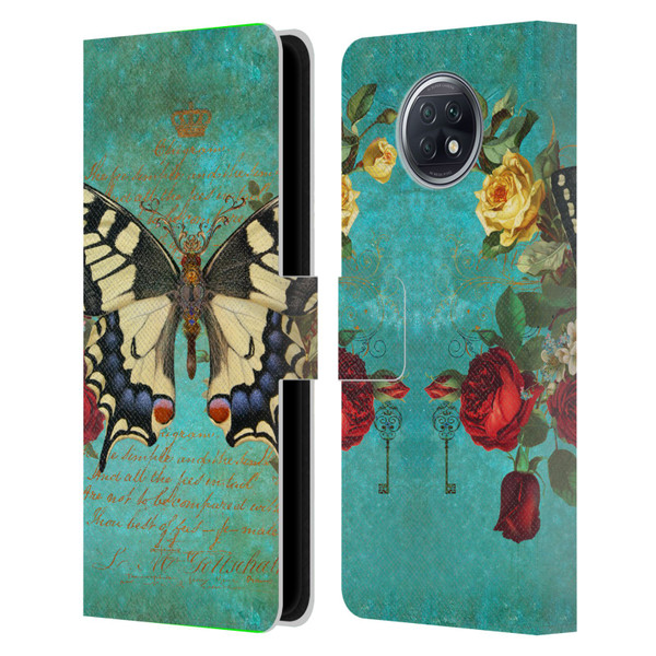 Jena DellaGrottaglia Insects Butterfly Garden Leather Book Wallet Case Cover For Xiaomi Redmi Note 9T 5G