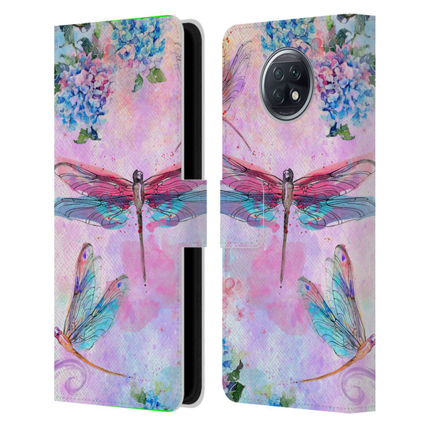 Jena DellaGrottaglia Insects Dragonflies Leather Book Wallet Case Cover For Xiaomi Redmi Note 9T 5G