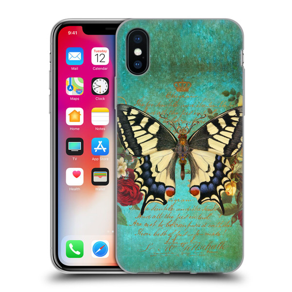 Jena DellaGrottaglia Insects Butterfly Garden Soft Gel Case for Apple iPhone X / iPhone XS