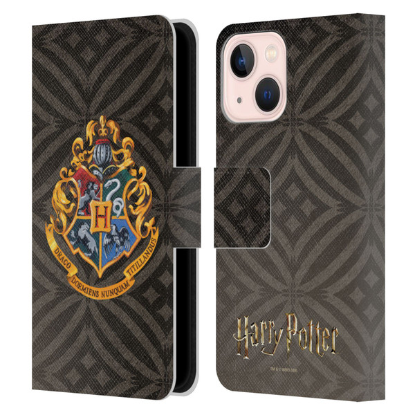 Harry Potter Prisoner Of Azkaban I Hogwarts Crest Leather Book Wallet Case Cover For Apple iPhone 13 Mini