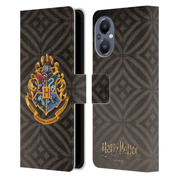 Harry Potter Prisoner Of Azkaban I Hogwarts Crest Leather Book Wallet Case Cover For OnePlus Nord N20 5G