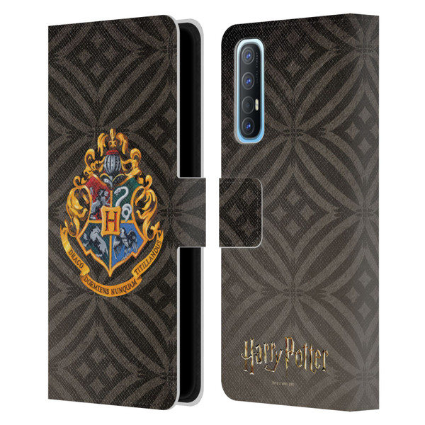 Harry Potter Prisoner Of Azkaban I Hogwarts Crest Leather Book Wallet Case Cover For OPPO Find X2 Neo 5G