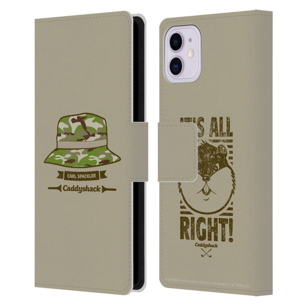 Caddyshack Graphics Carl Spackler Hat Leather Book Wallet Case Cover For Apple iPhone 11