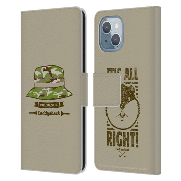 Caddyshack Graphics Carl Spackler Hat Leather Book Wallet Case Cover For Apple iPhone 14