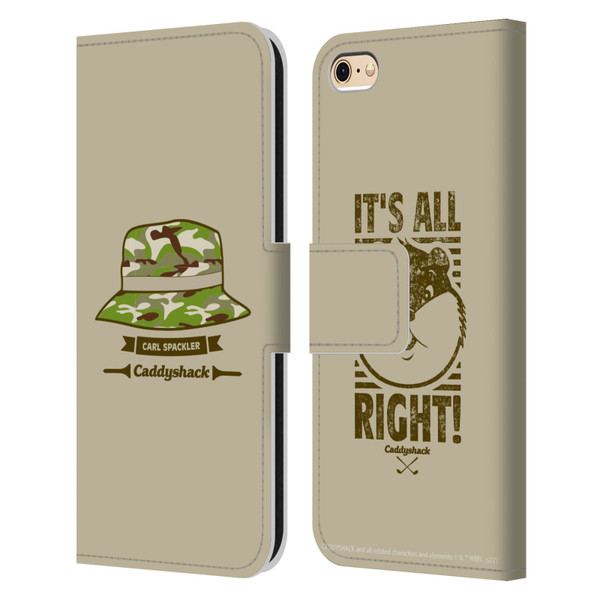 Caddyshack Graphics Carl Spackler Hat Leather Book Wallet Case Cover For Apple iPhone 6 / iPhone 6s