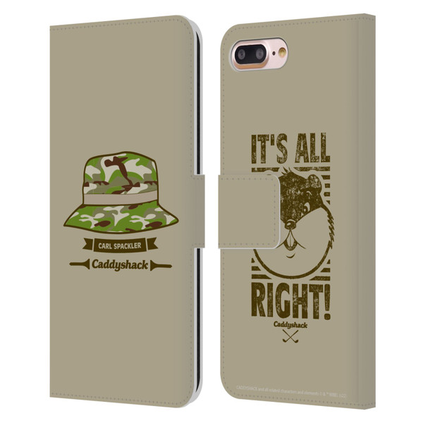 Caddyshack Graphics Carl Spackler Hat Leather Book Wallet Case Cover For Apple iPhone 7 Plus / iPhone 8 Plus