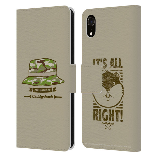Caddyshack Graphics Carl Spackler Hat Leather Book Wallet Case Cover For Apple iPhone XR