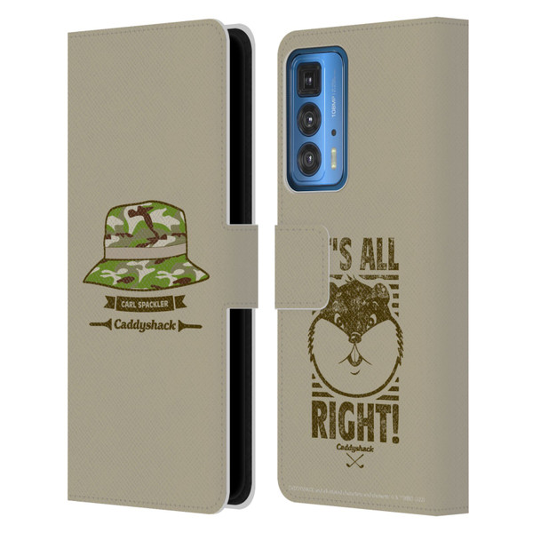 Caddyshack Graphics Carl Spackler Hat Leather Book Wallet Case Cover For Motorola Edge 20 Pro