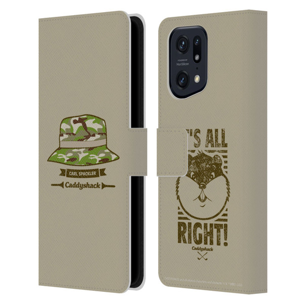 Caddyshack Graphics Carl Spackler Hat Leather Book Wallet Case Cover For OPPO Find X5 Pro