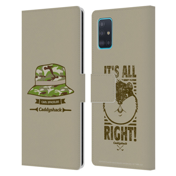 Caddyshack Graphics Carl Spackler Hat Leather Book Wallet Case Cover For Samsung Galaxy A51 (2019)