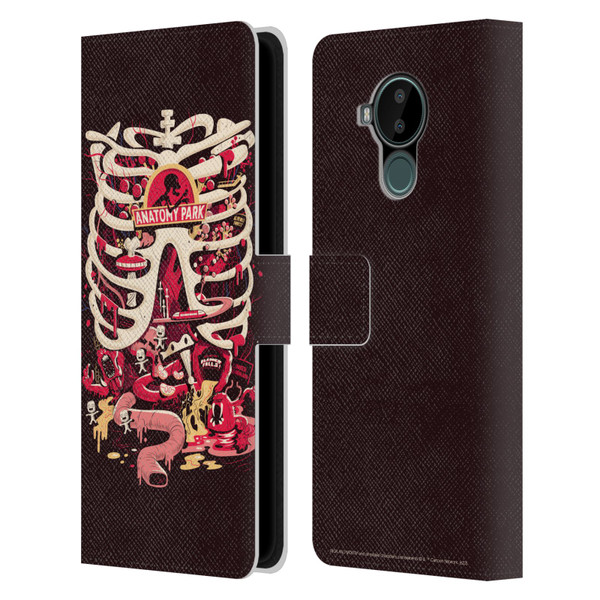 Rick And Morty Season 1 & 2 Graphics Anatomy Park Leather Book Wallet Case Cover For Nokia C30