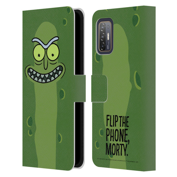Rick And Morty Season 3 Graphics Pickle Rick Leather Book Wallet Case Cover For HTC Desire 21 Pro 5G