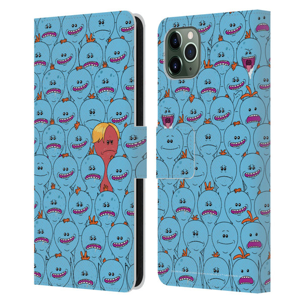 Rick And Morty Season 4 Graphics Mr. Meeseeks Pattern Leather Book Wallet Case Cover For Apple iPhone 11 Pro Max