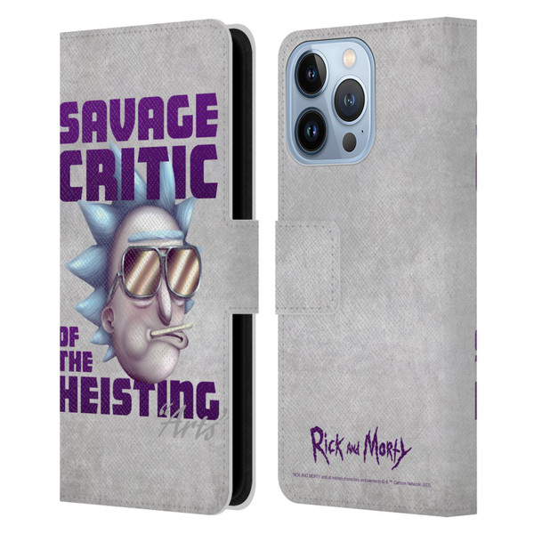 Rick And Morty Season 4 Graphics Savage Critic Leather Book Wallet Case Cover For Apple iPhone 13 Pro