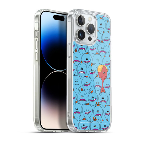 Rick And Morty Season 4 Graphics Mr. Meeseeks Pattern Soft Gel Case for Apple iPhone 13 Pro Max & MagSafe
