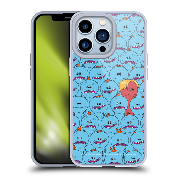 Rick And Morty Season 4 Graphics Mr. Meeseeks Pattern Soft Gel Case for Apple iPhone 13 Pro