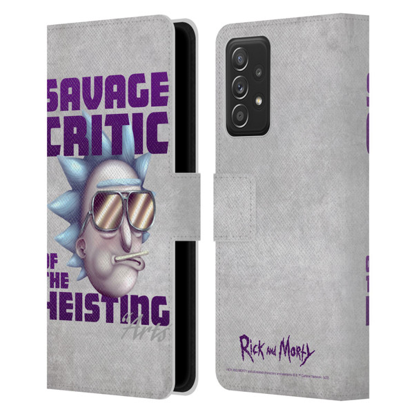 Rick And Morty Season 4 Graphics Savage Critic Leather Book Wallet Case Cover For Samsung Galaxy A53 5G (2022)
