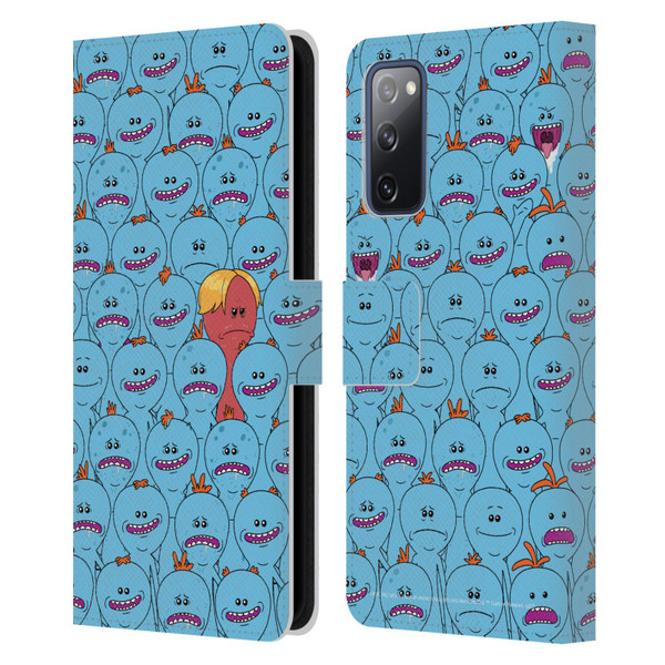 Rick And Morty Season 4 Graphics Mr. Meeseeks Pattern Leather Book Wallet Case Cover For Samsung Galaxy S20 FE / 5G