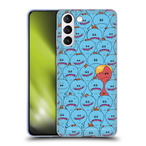 Rick And Morty Season 4 Graphics Mr. Meeseeks Pattern Soft Gel Case for Samsung Galaxy S21+ 5G