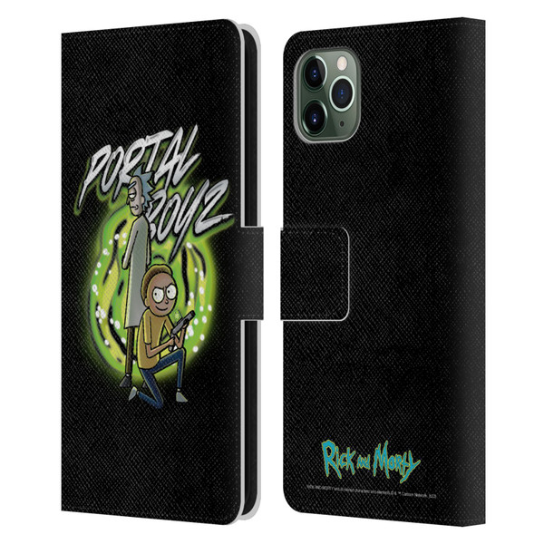 Rick And Morty Season 5 Graphics Portal Boyz Leather Book Wallet Case Cover For Apple iPhone 11 Pro Max