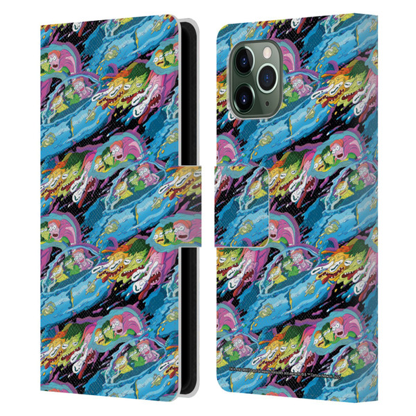 Rick And Morty Season 5 Graphics Warp Pattern Leather Book Wallet Case Cover For Apple iPhone 11 Pro