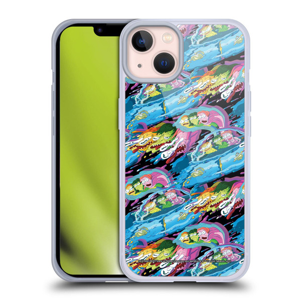 Rick And Morty Season 5 Graphics Warp Pattern Soft Gel Case for Apple iPhone 13