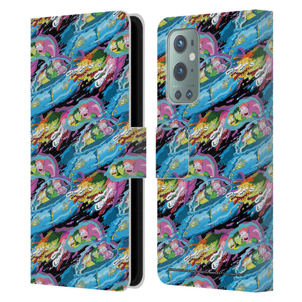 Rick And Morty Season 5 Graphics Warp Pattern Leather Book Wallet Case Cover For OnePlus 9