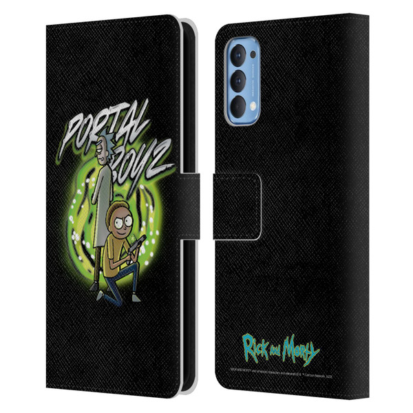 Rick And Morty Season 5 Graphics Portal Boyz Leather Book Wallet Case Cover For OPPO Reno 4 5G