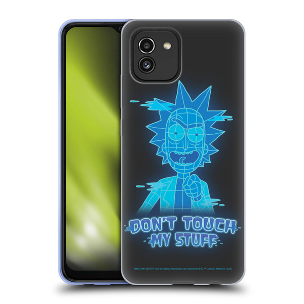 Rick And Morty Season 5 Graphics Don't Touch My Stuff Soft Gel Case for Samsung Galaxy A03 (2021)