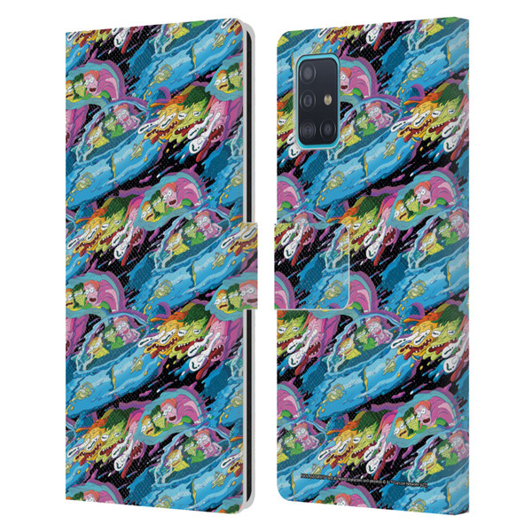Rick And Morty Season 5 Graphics Warp Pattern Leather Book Wallet Case Cover For Samsung Galaxy A51 (2019)