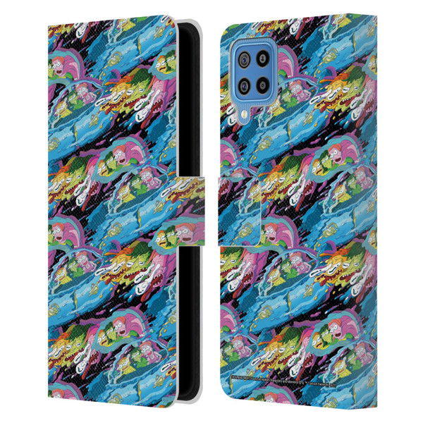 Rick And Morty Season 5 Graphics Warp Pattern Leather Book Wallet Case Cover For Samsung Galaxy F22 (2021)