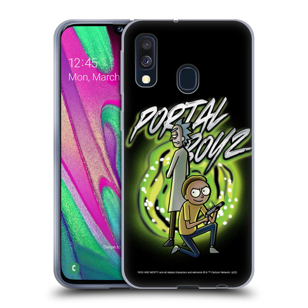 Rick And Morty Season 5 Graphics Portal Boyz Soft Gel Case for Samsung Galaxy A40 (2019)