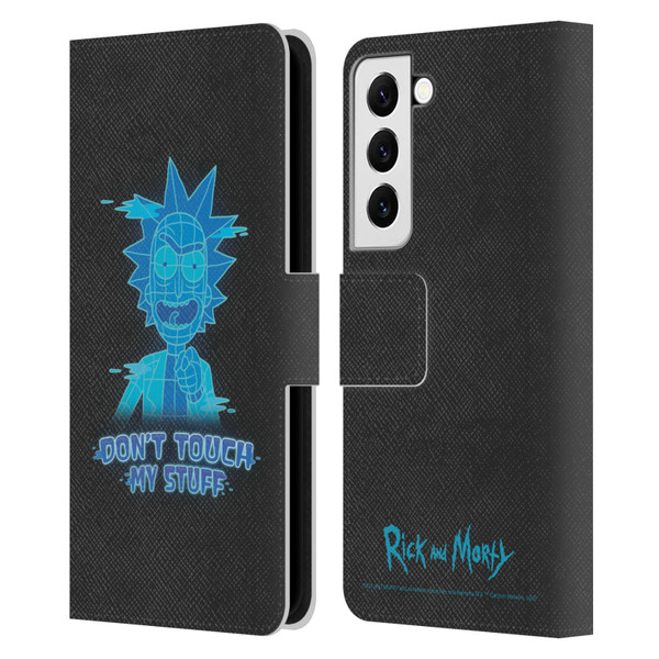 Rick And Morty Season 5 Graphics Don't Touch My Stuff Leather Book Wallet Case Cover For Samsung Galaxy S22 5G