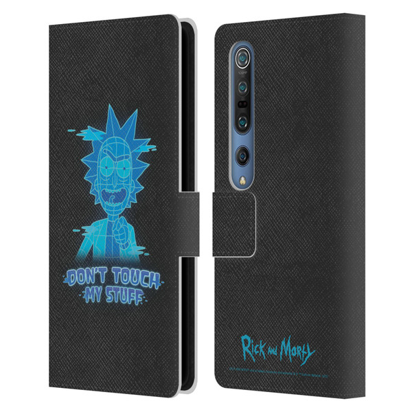 Rick And Morty Season 5 Graphics Don't Touch My Stuff Leather Book Wallet Case Cover For Xiaomi Mi 10 5G / Mi 10 Pro 5G