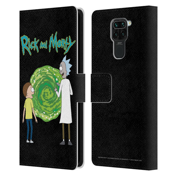 Rick And Morty Season 5 Graphics Character Art Leather Book Wallet Case Cover For Xiaomi Redmi Note 9 / Redmi 10X 4G
