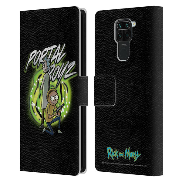 Rick And Morty Season 5 Graphics Portal Boyz Leather Book Wallet Case Cover For Xiaomi Redmi Note 9 / Redmi 10X 4G