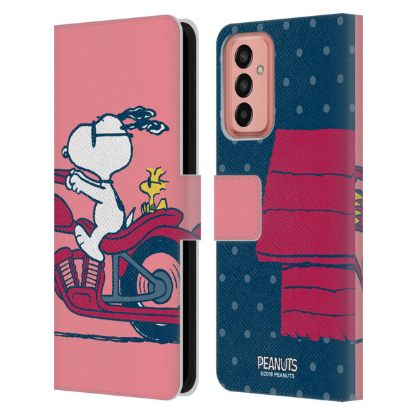 Peanuts Halfs And Laughs Snoopy & Woodstock Leather Book Wallet Case Cover For Samsung Galaxy M13 (2022)