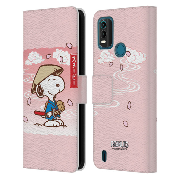 Peanuts Oriental Snoopy Samurai Leather Book Wallet Case Cover For Nokia G11 Plus