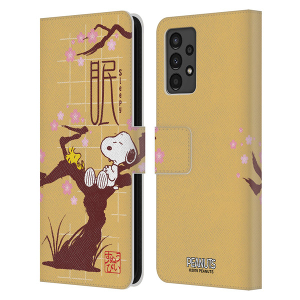 Peanuts Oriental Snoopy Sleepy Leather Book Wallet Case Cover For Samsung Galaxy A13 (2022)