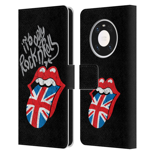The Rolling Stones Albums Only Rock And Roll Distressed Leather Book Wallet Case Cover For Huawei Mate 40 Pro 5G