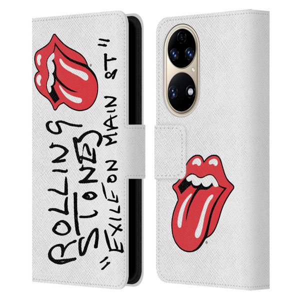 The Rolling Stones Albums Exile On Main St. Leather Book Wallet Case Cover For Huawei P50