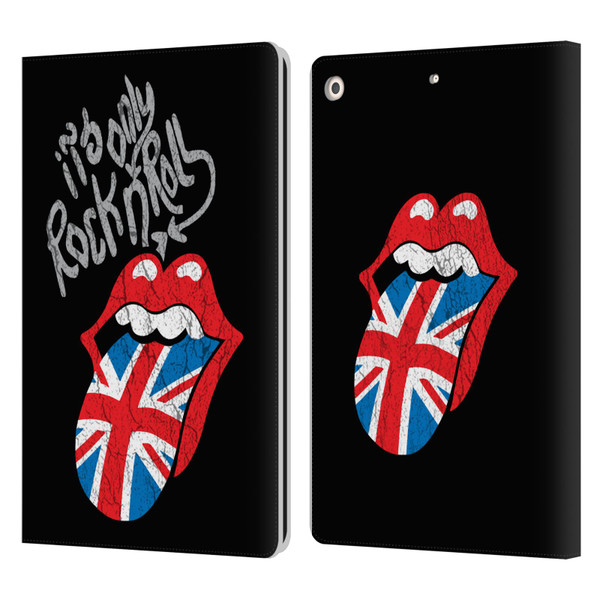 The Rolling Stones Albums Only Rock And Roll Distressed Leather Book Wallet Case Cover For Apple iPad 10.2 2019/2020/2021
