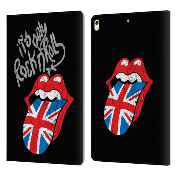 The Rolling Stones Albums Only Rock And Roll Distressed Leather Book Wallet Case Cover For Apple iPad Pro 10.5 (2017)