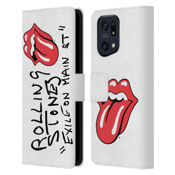 The Rolling Stones Albums Exile On Main St. Leather Book Wallet Case Cover For OPPO Find X5 Pro