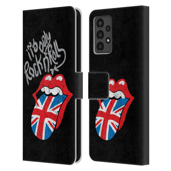 The Rolling Stones Albums Only Rock And Roll Distressed Leather Book Wallet Case Cover For Samsung Galaxy A13 (2022)