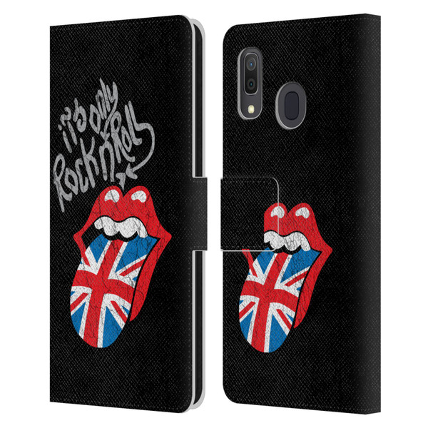 The Rolling Stones Albums Only Rock And Roll Distressed Leather Book Wallet Case Cover For Samsung Galaxy A33 5G (2022)